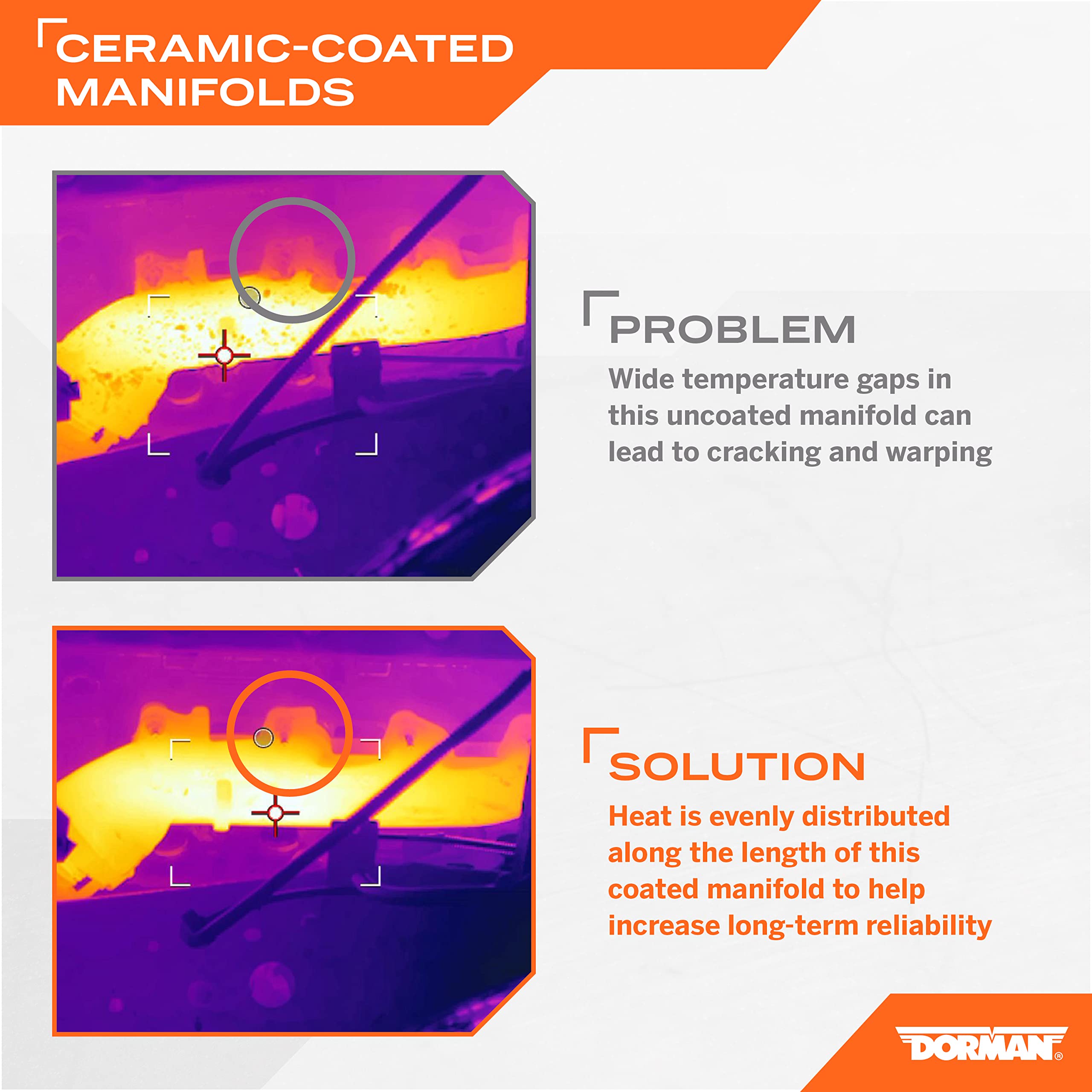 Dorman lower flange detail demonstrating thicker flange for reduced flex and leaks