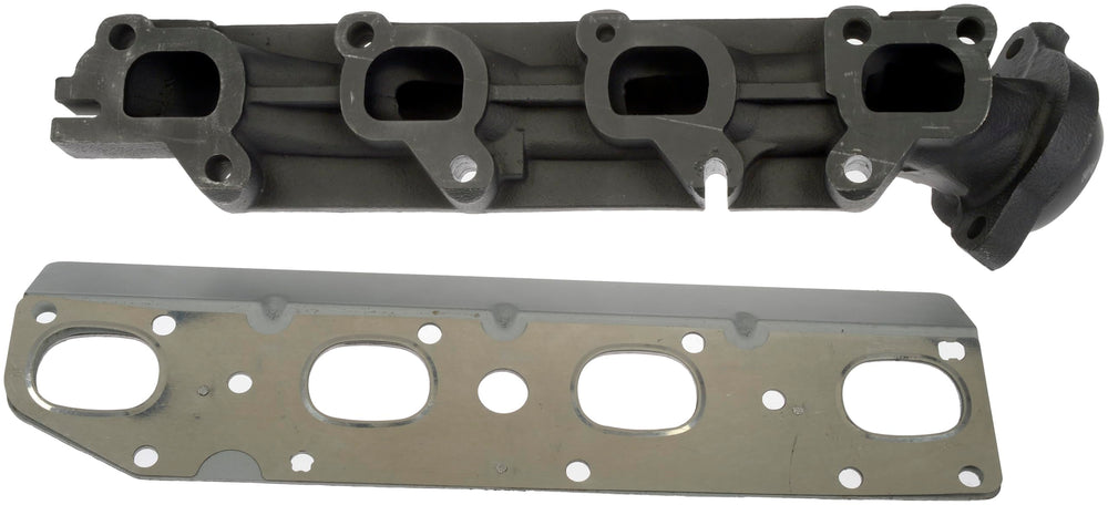 Dorman manifold next to ruler for scale helping buyers visualize size and fit