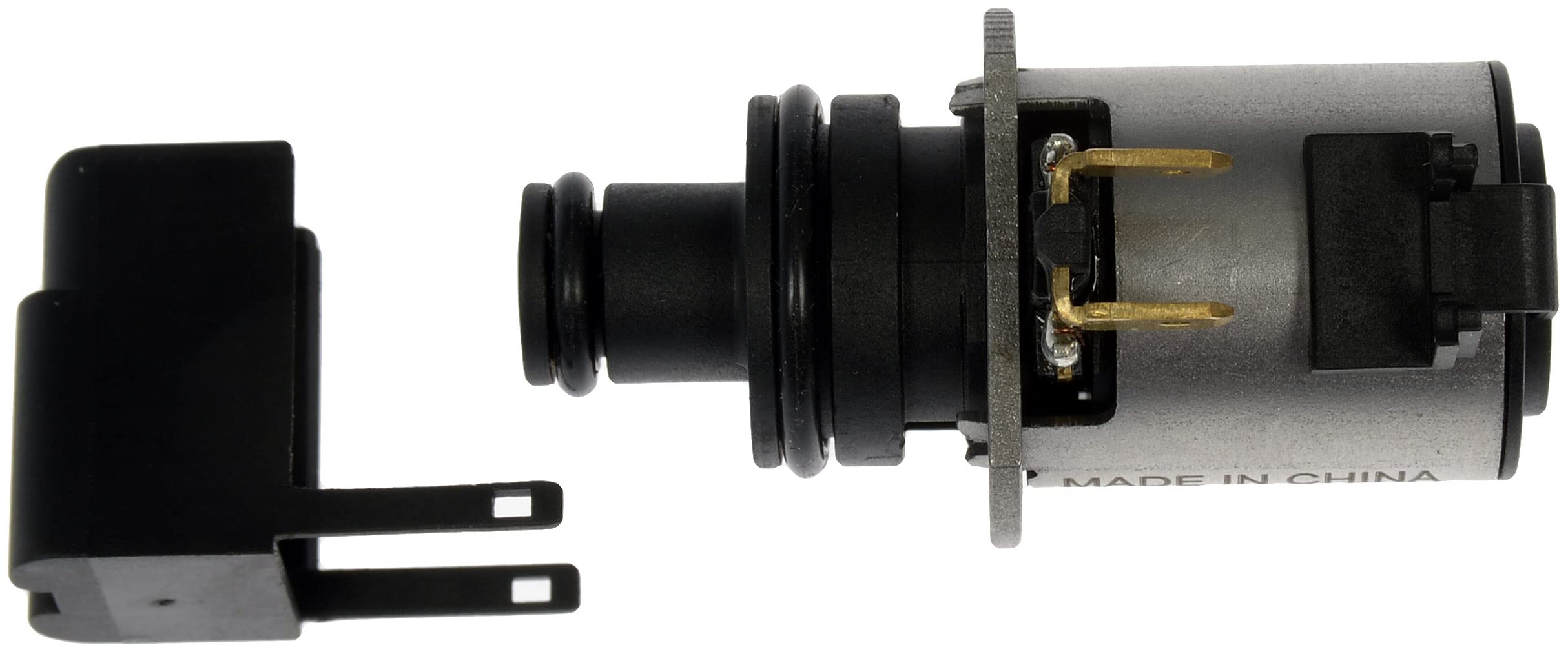 Dorman solenoid next to ruler for accurate size and scale confirmation