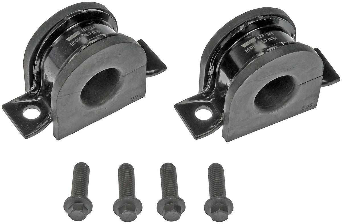 Dorman stabilizer bar bushing kit front package showing components and fitment benefit