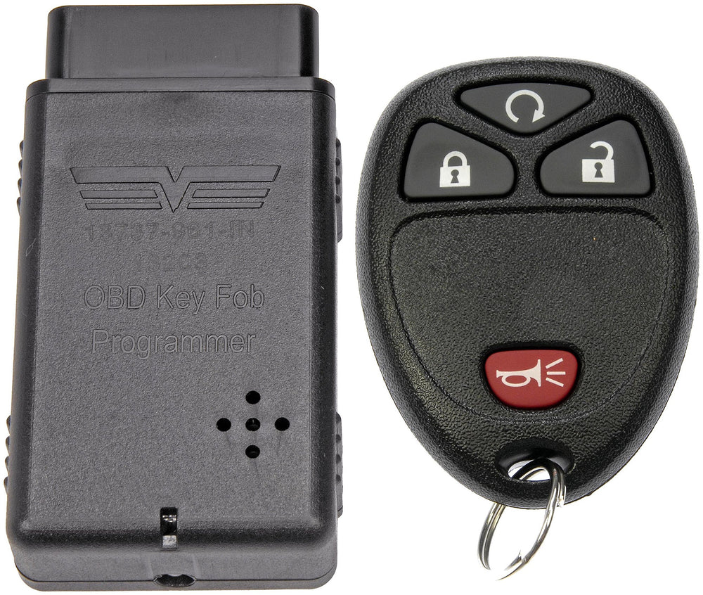 Dorman 99162 front view fob showing four buttons and OEM fit benefit