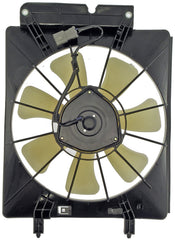 Dorman condenser fan assembly front view showing fit and full replacement benefit