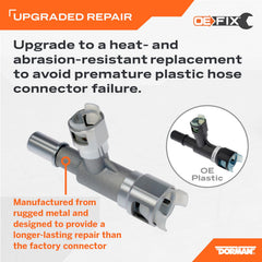 Dorman connector close-up of sealing surfaces and threads for reliable leak prevention