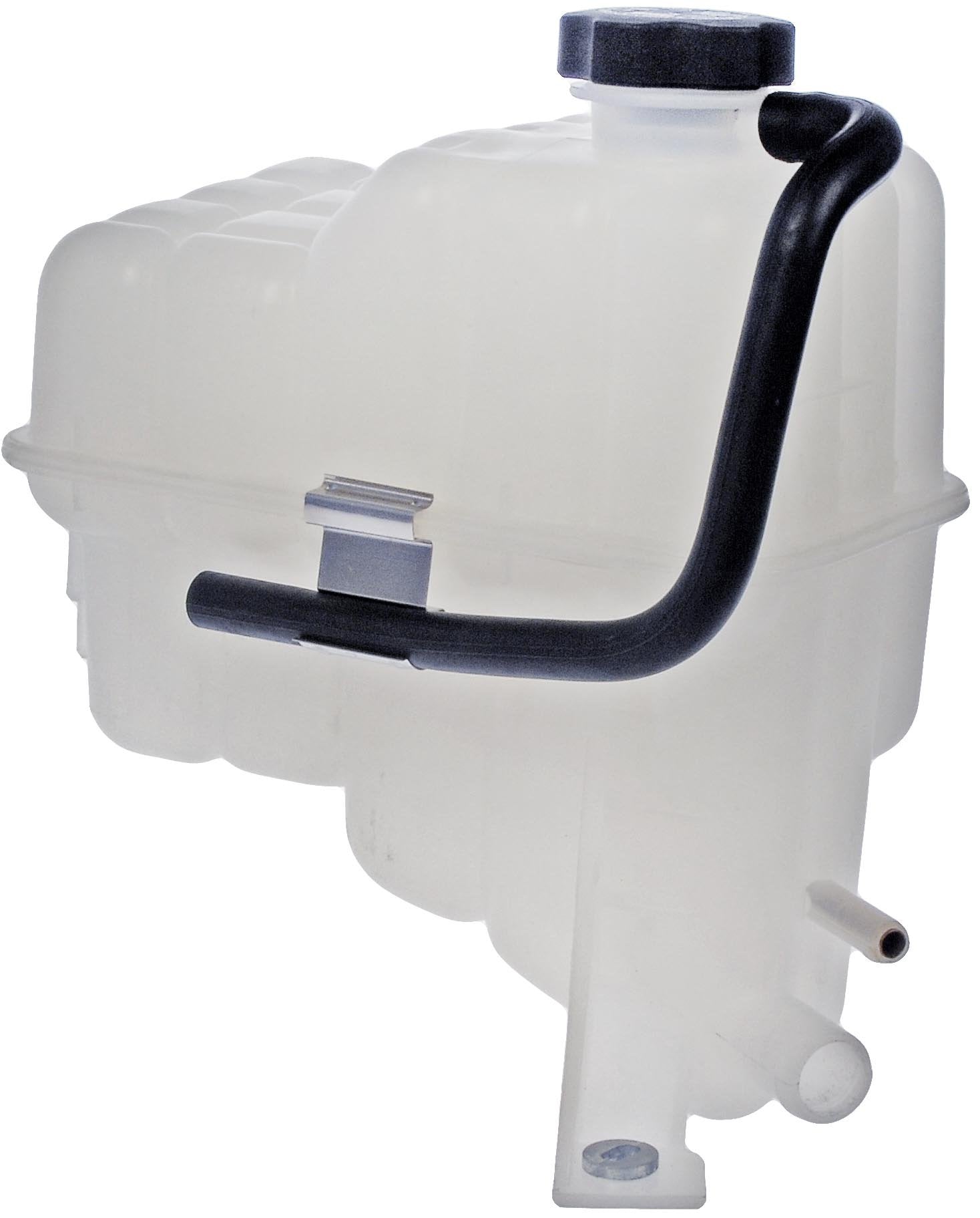 Dorman coolant reservoir front view showing fit and durable construction for easy replacement
