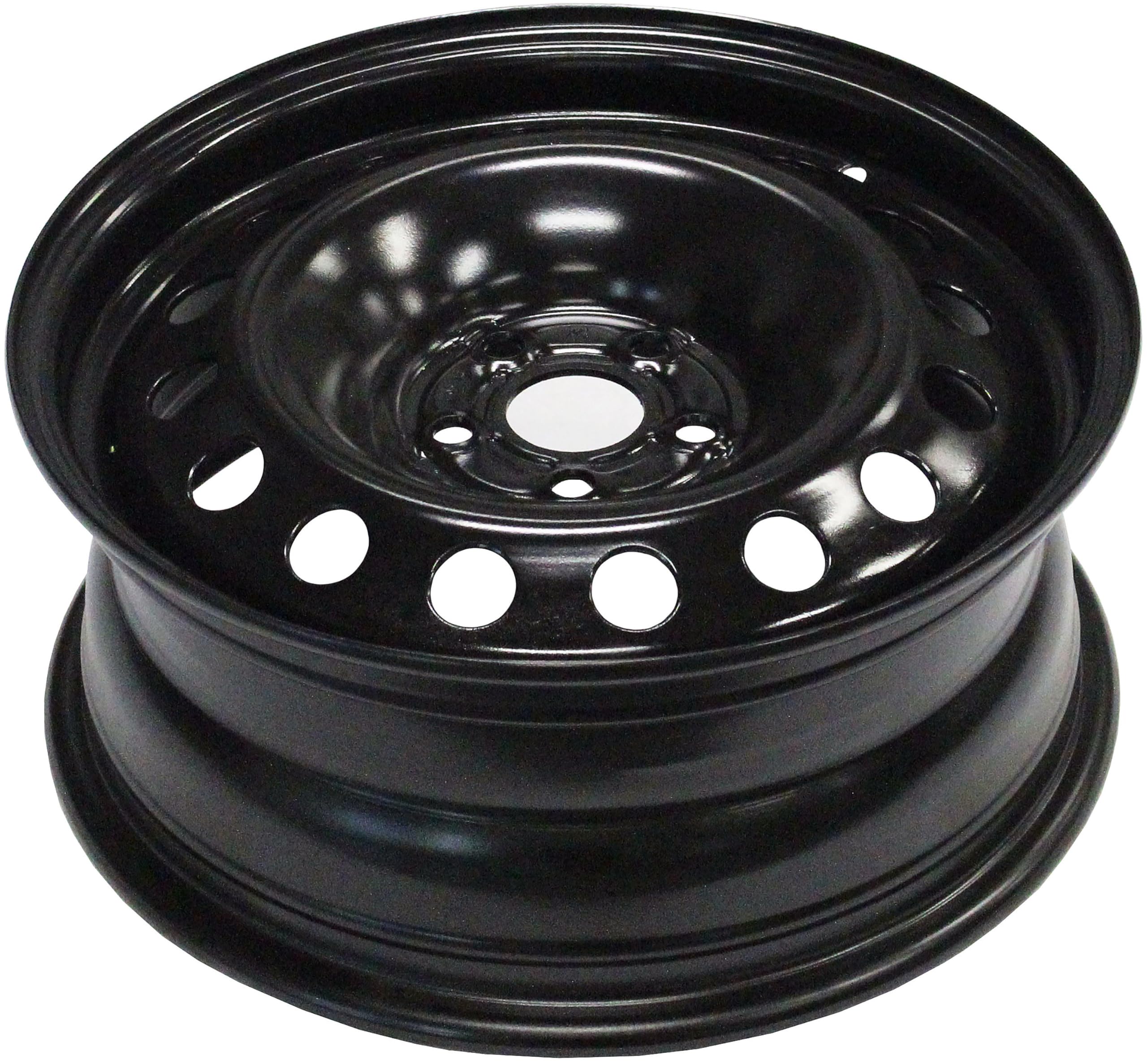 Dorman front view wheel showing 16x6.5 dimensions and durable finish benefit