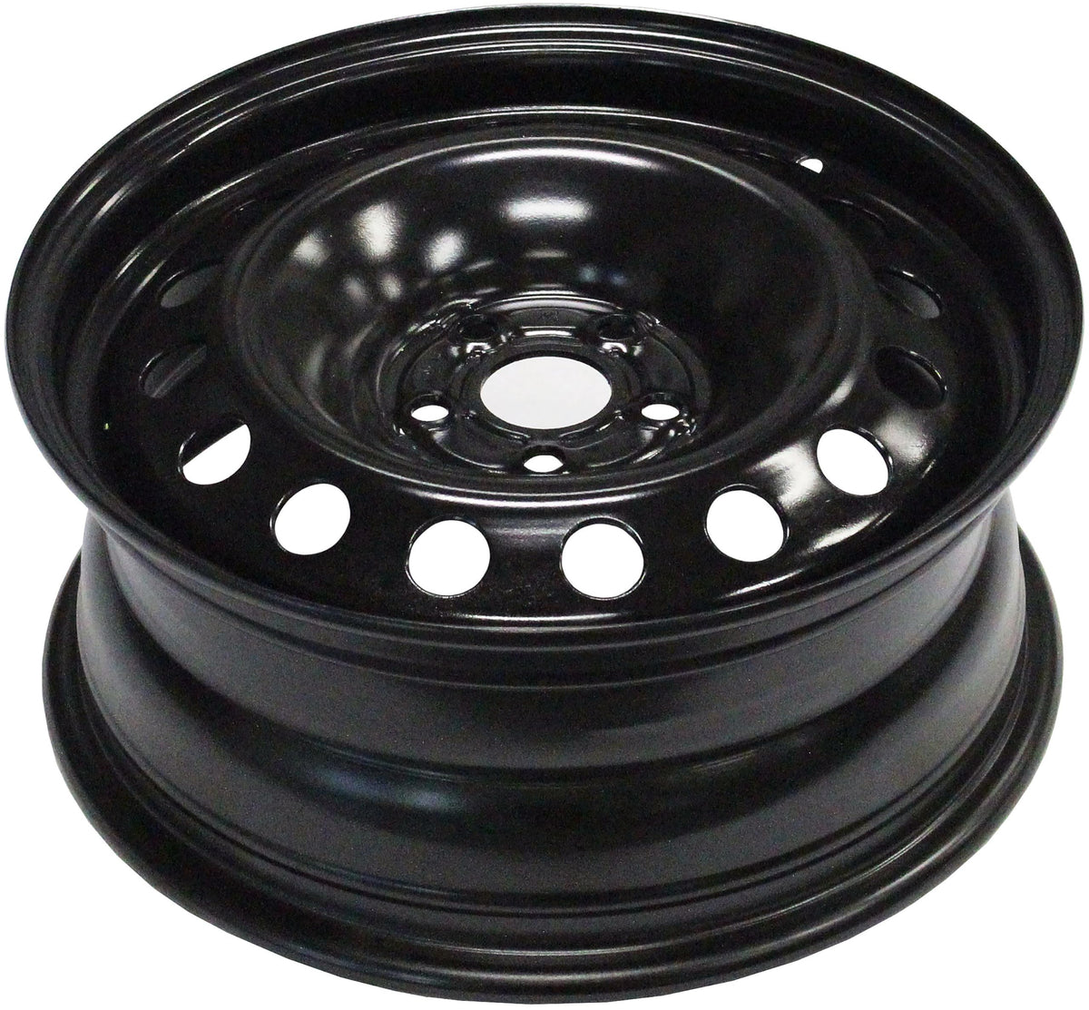 Dorman front view wheel showing 16x6.5 dimensions and durable finish benefit