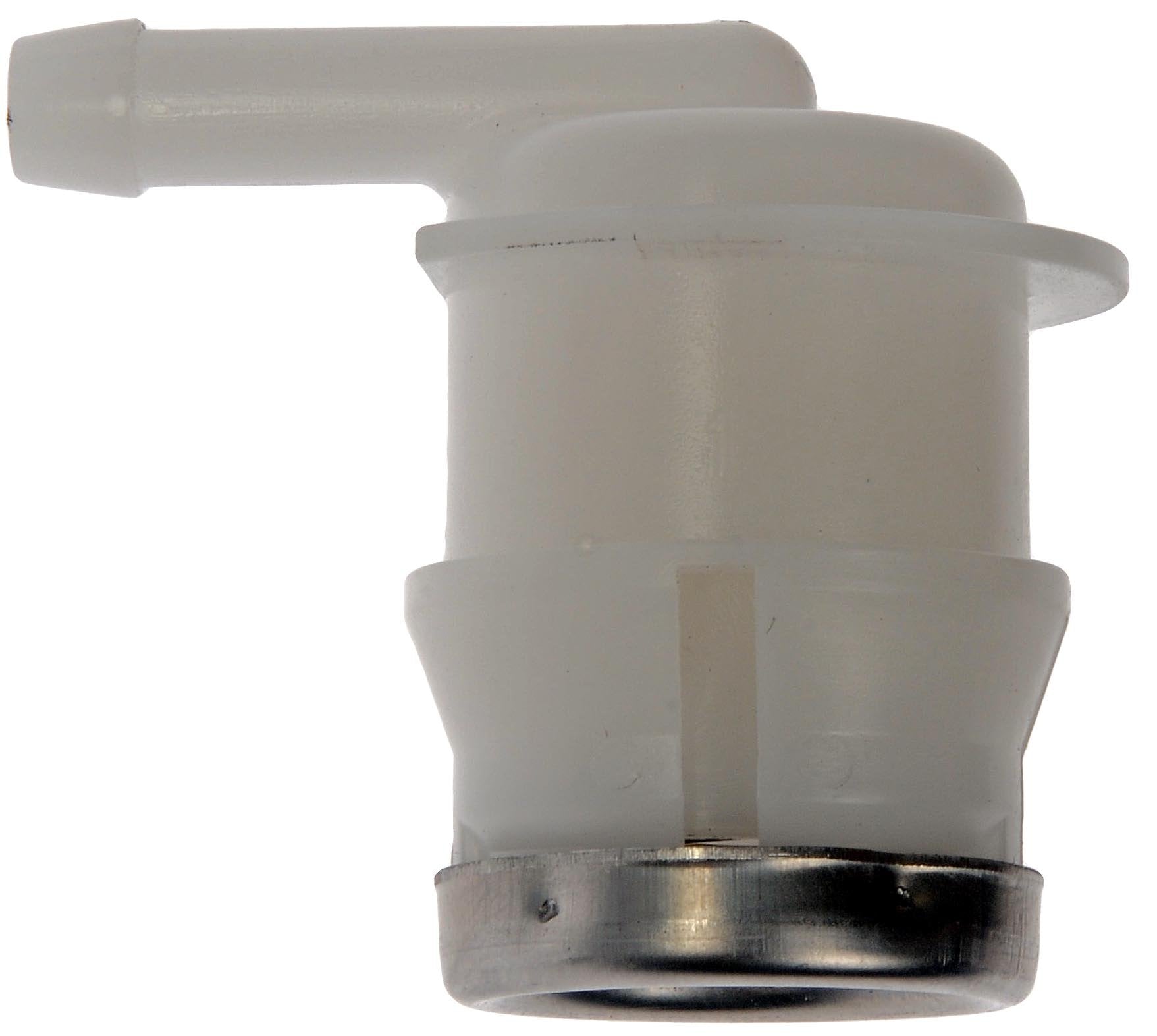 Dorman close-up of valve installed at tank with clear fit and secure connection benefits