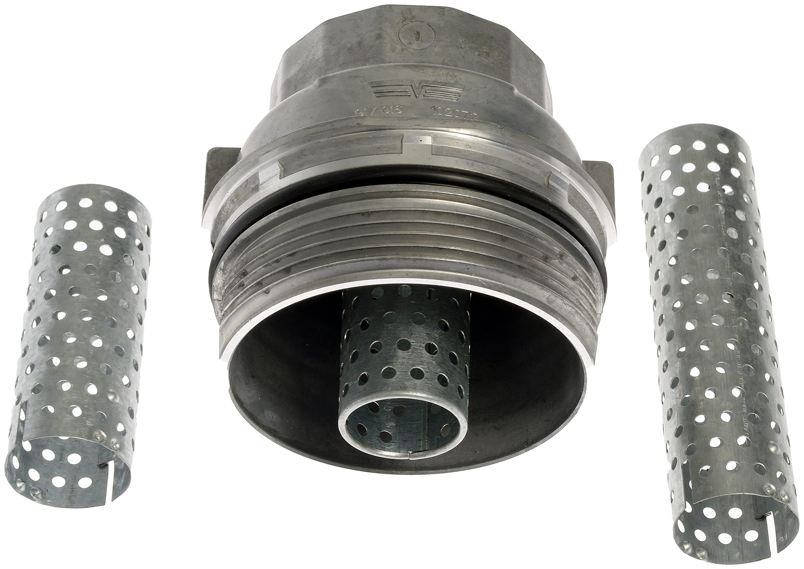 Dorman oil filter cap packaging and label showing part number for correct selection