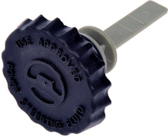 Dorman power steering reservoir cap front view showing fit and branding, improves seal