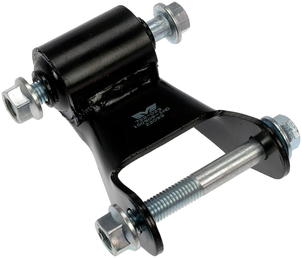 Dorman rearward leaf spring shackle front view showing fit and durability