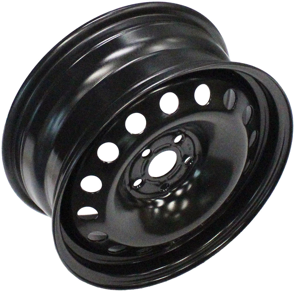 Dorman wheel beside tire for scale showing sizing clarity and installation confidence