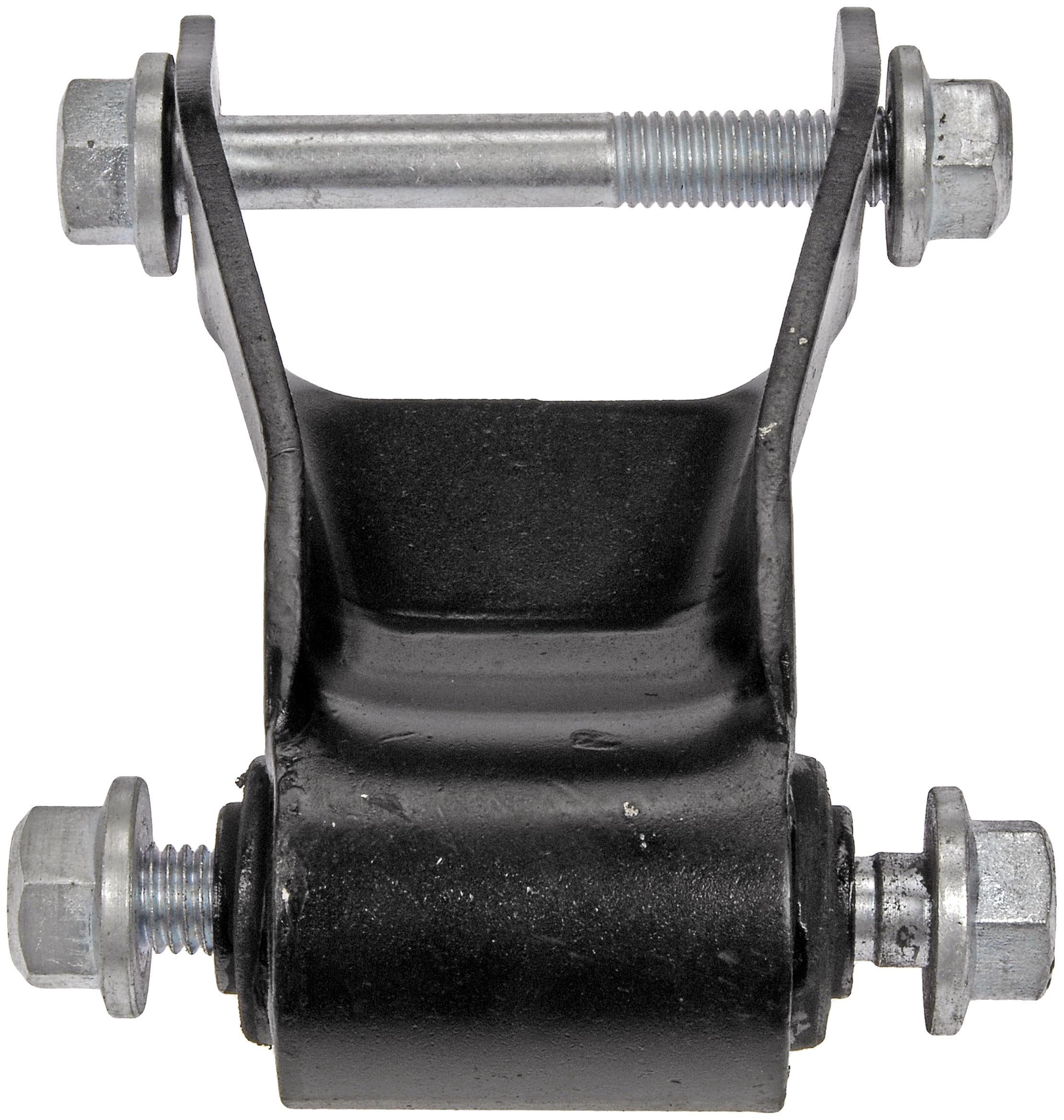 Dorman shackle close-up highlighting welds and powder coat for corrosion resistance