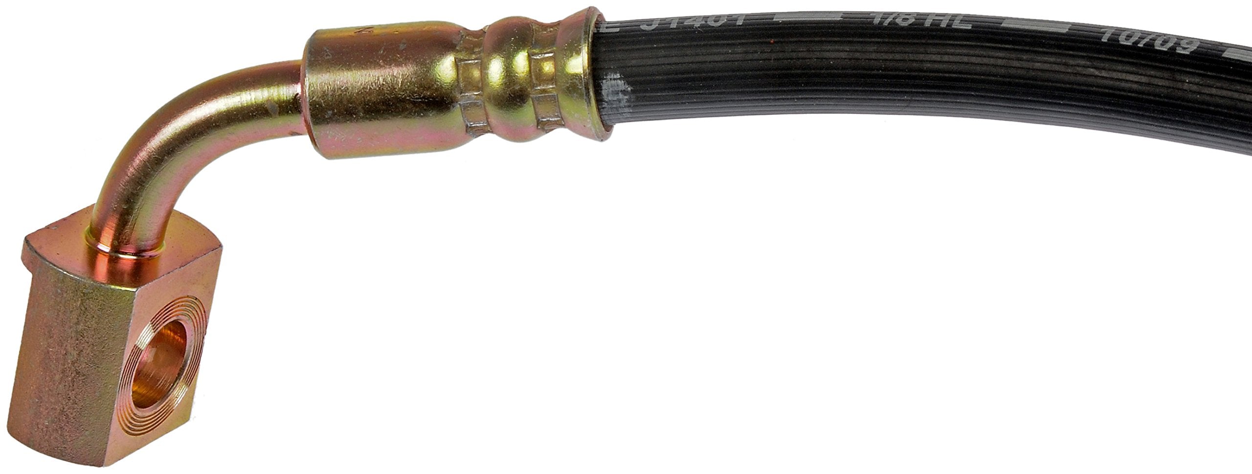 Dorman hose beside ruler size comparison showing proper length and fitment benefit