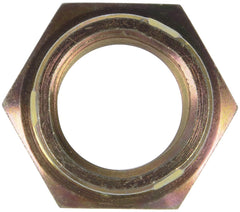Close-up of Dorman spindle nut threads and distorted-lock design, demonstrates durable construction