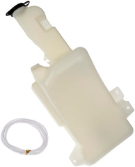 Dorman washer fluid reservoir front view showing exact OE-style fit and shape for easy replacement