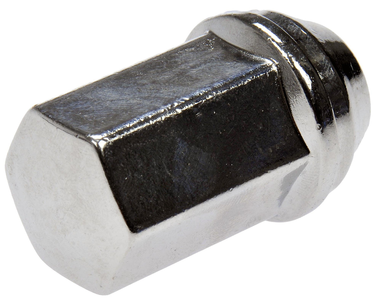 Dorman wheel nut front view showing hex face and durable finish, improving tool engagement