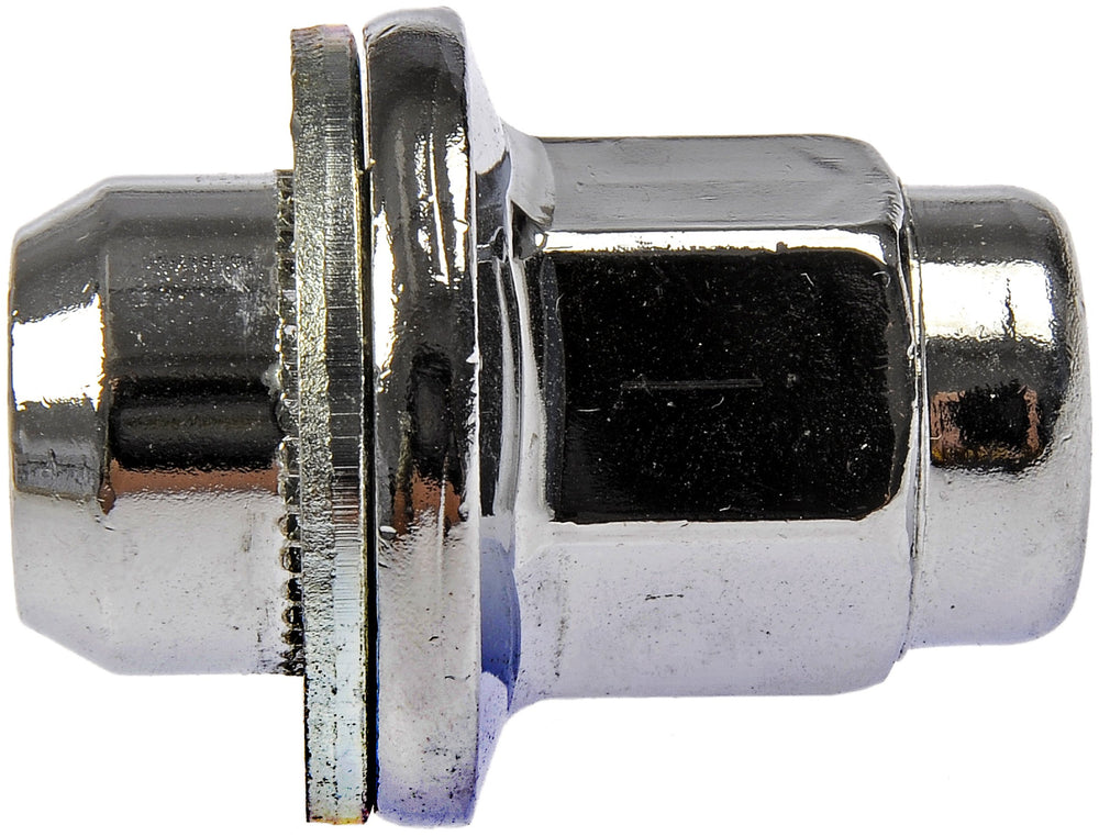 Dorman wheel nut installed on wheel showing correct seating and secure clamping