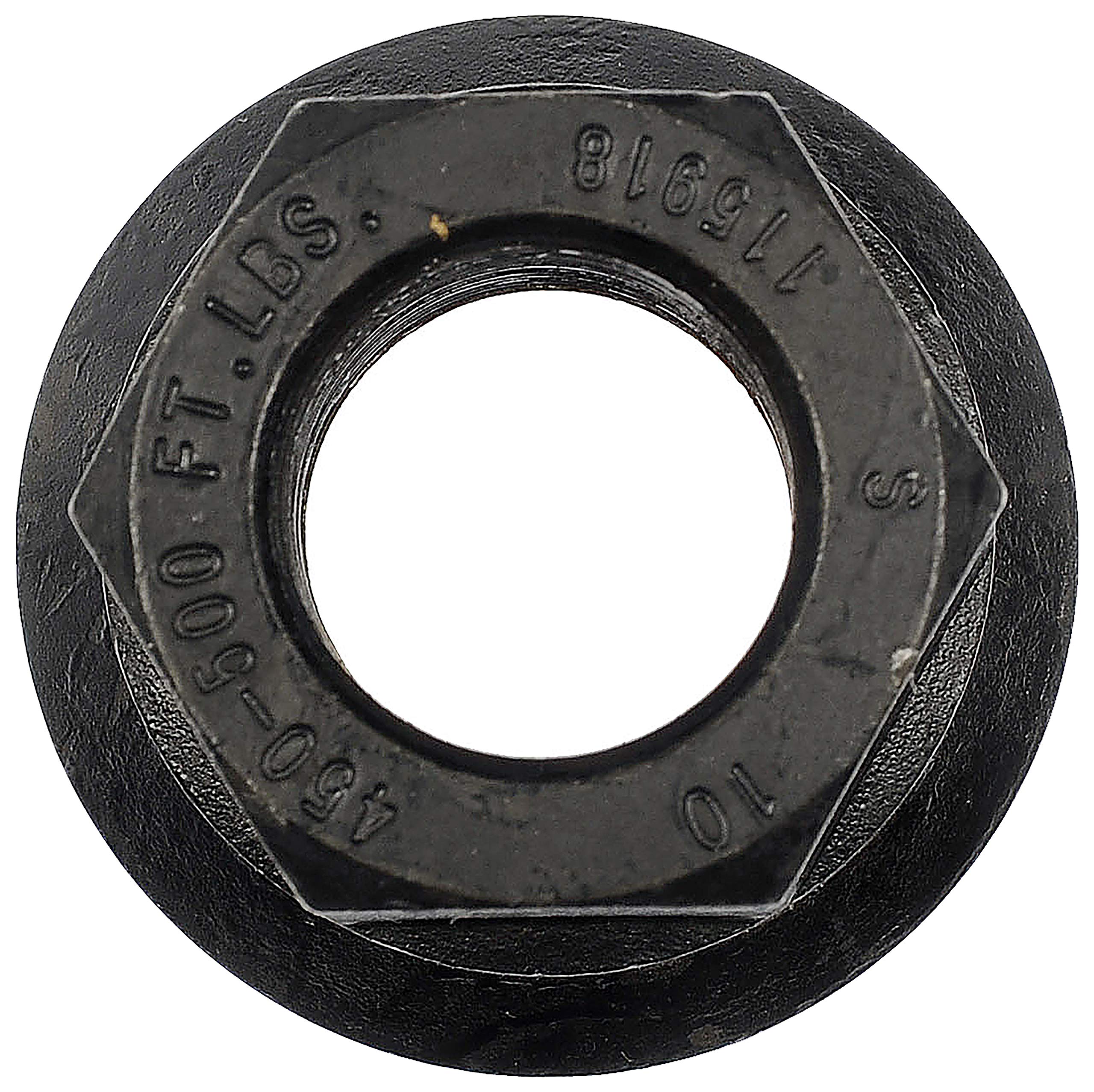 Dorman wheel nut 10-pack next to ruler showing scale and workshop-ready packaging