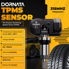 DORNATA TPMS sensor mounted on valve stem before wheel reassembly — secure fitment