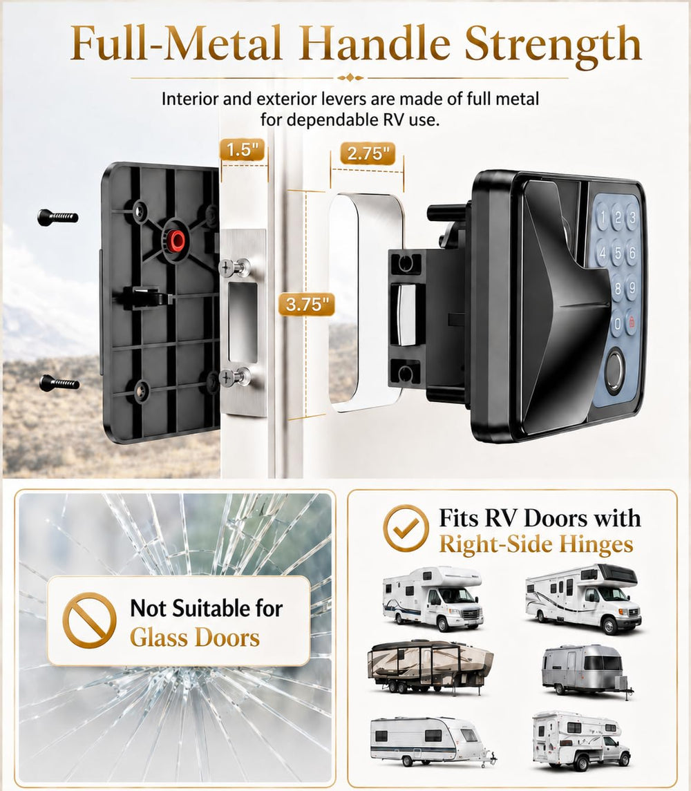 DORWAN mechanical deadbolt engaged demonstrating added on-road security