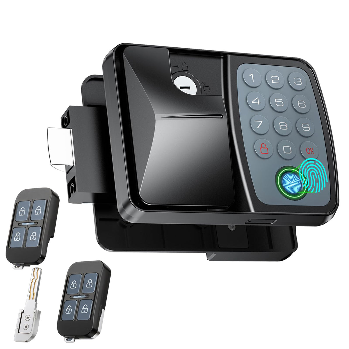 DORWAN front panel showing keypad and fingerprint for quick entry