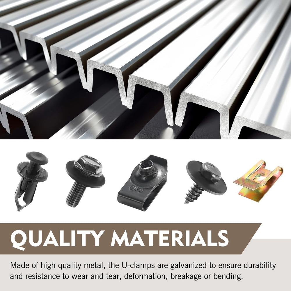 Downhill metal bolts and screws detail highlighting strong fastening for undertrays