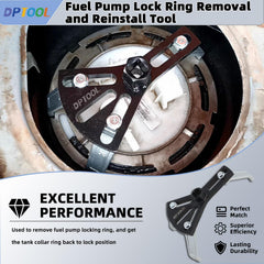 DPTOOL close up of adjustable three-arm mechanism demonstrating precise fit and durable steel benefit