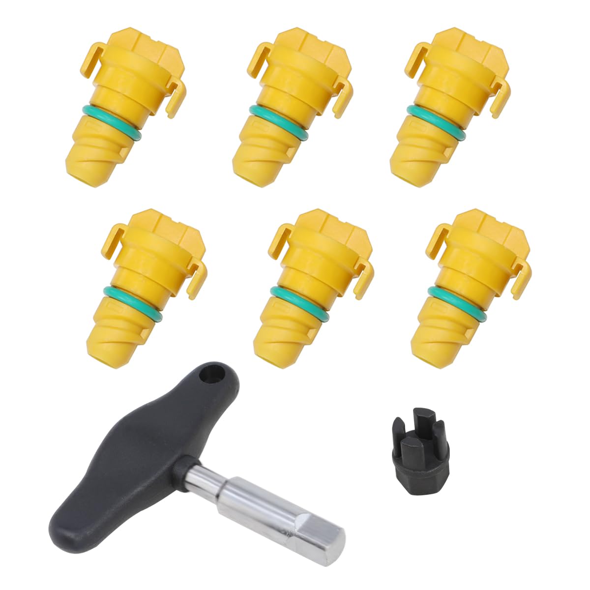 DPTOOL front view of 8-pack oil drain plugs showing packaging and contents for quick maintenance