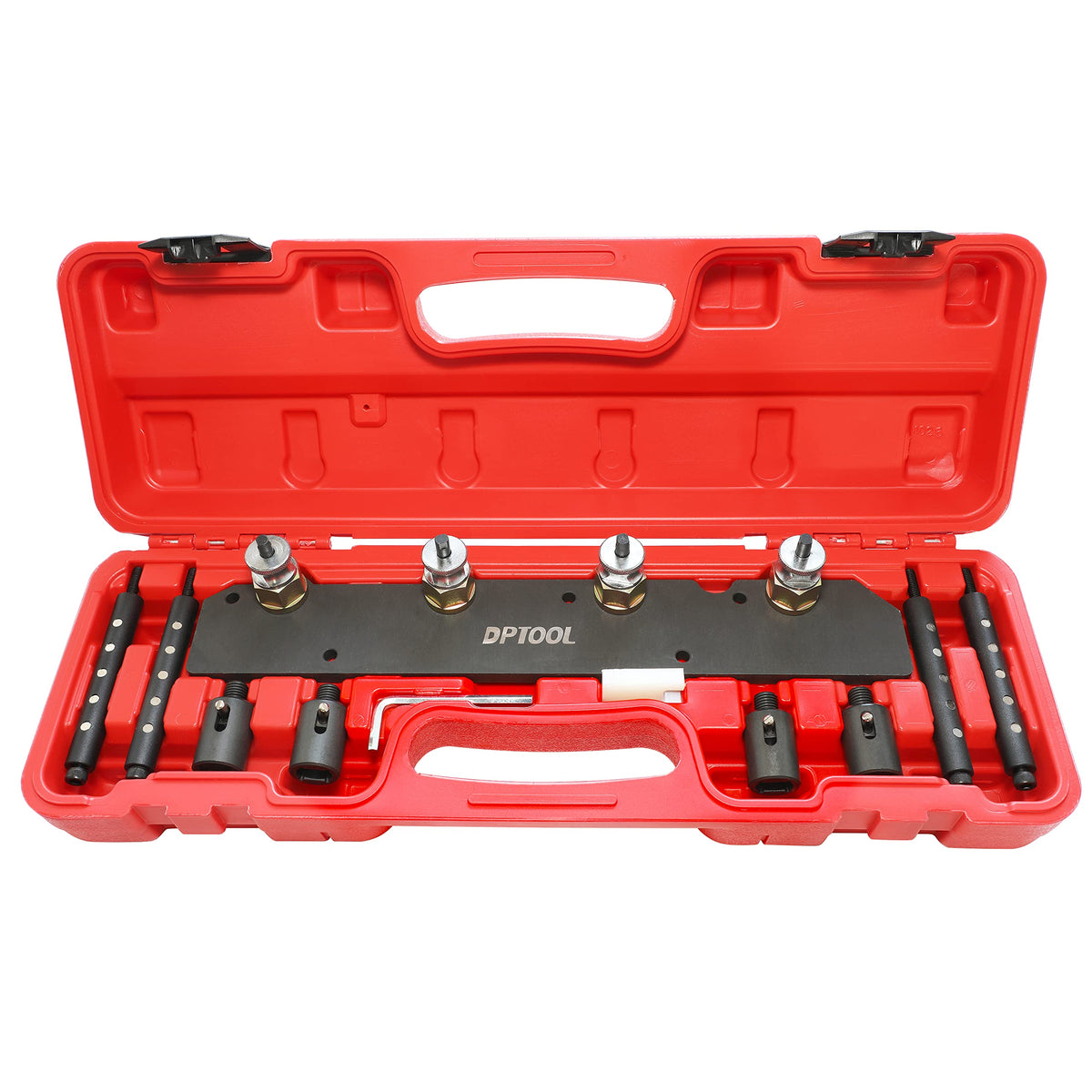 DPTOOL toolkit front view showing compact case and organized layout, ensures easy transport