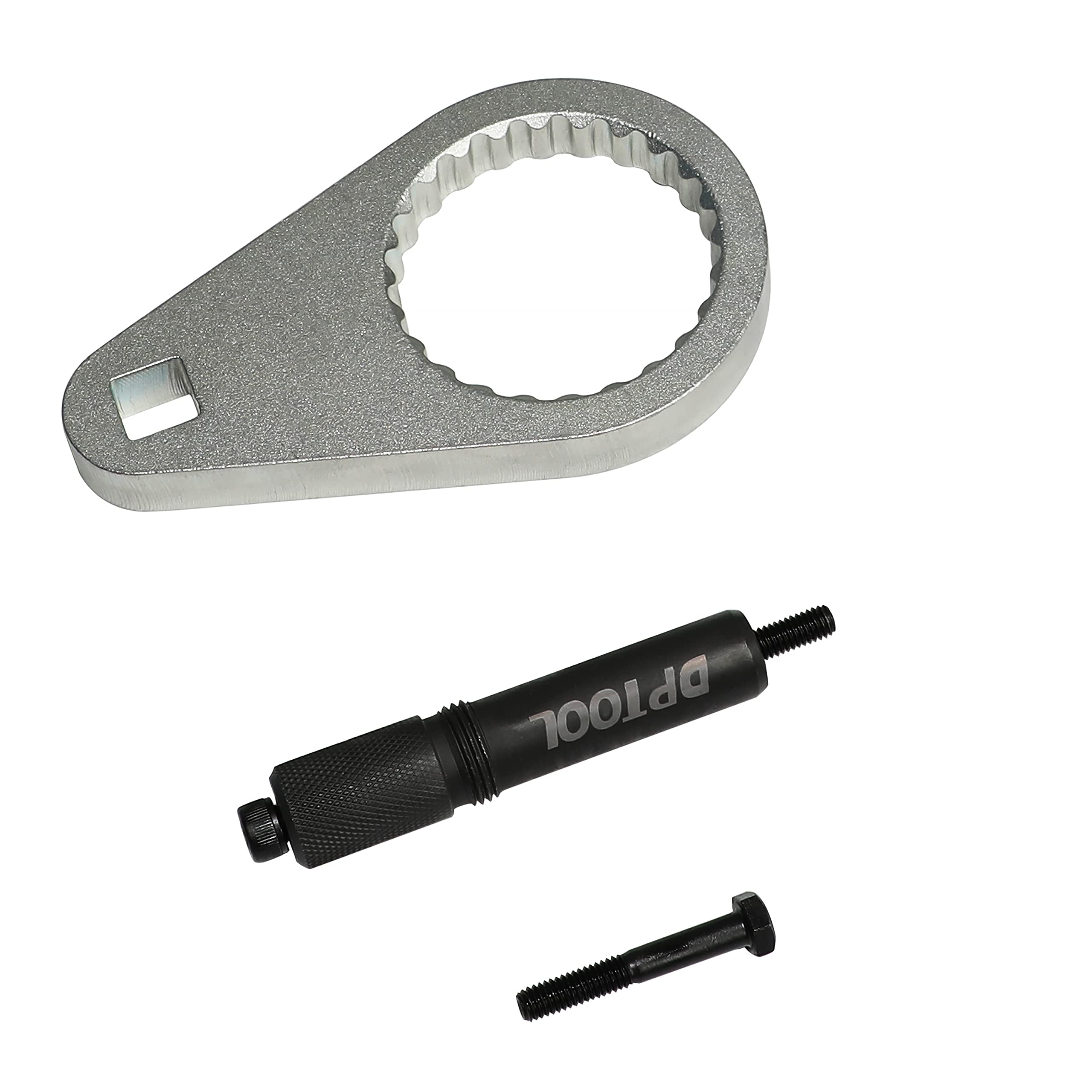 DPTOOL tools next to ruler to show scale and help choose the right timing kit