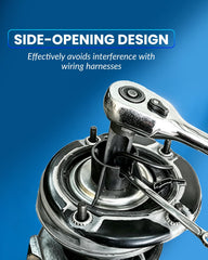 DPTOOL side-slotted socket profile clearing wiring harnesses to protect sensors