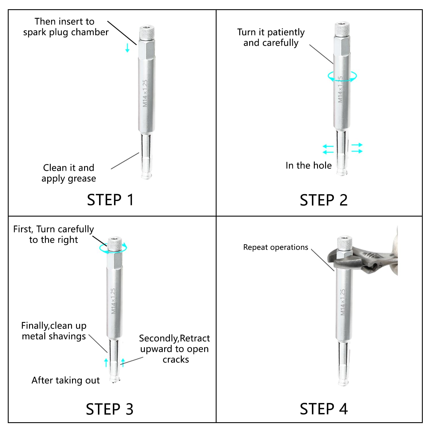 DPTOOL next to ruler showing compact size and accurate M14x1.25 fit