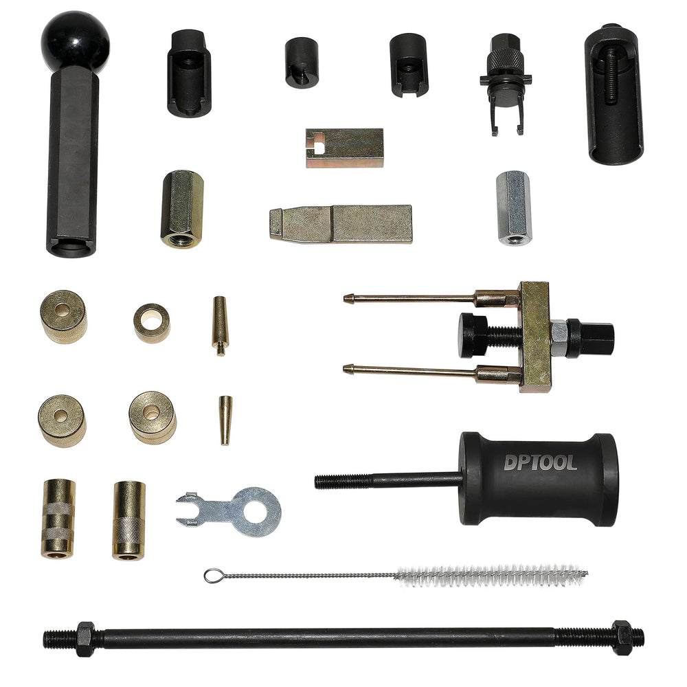 DPTOOL slide hammer detail with handle and shaft, delivers controlled extraction force