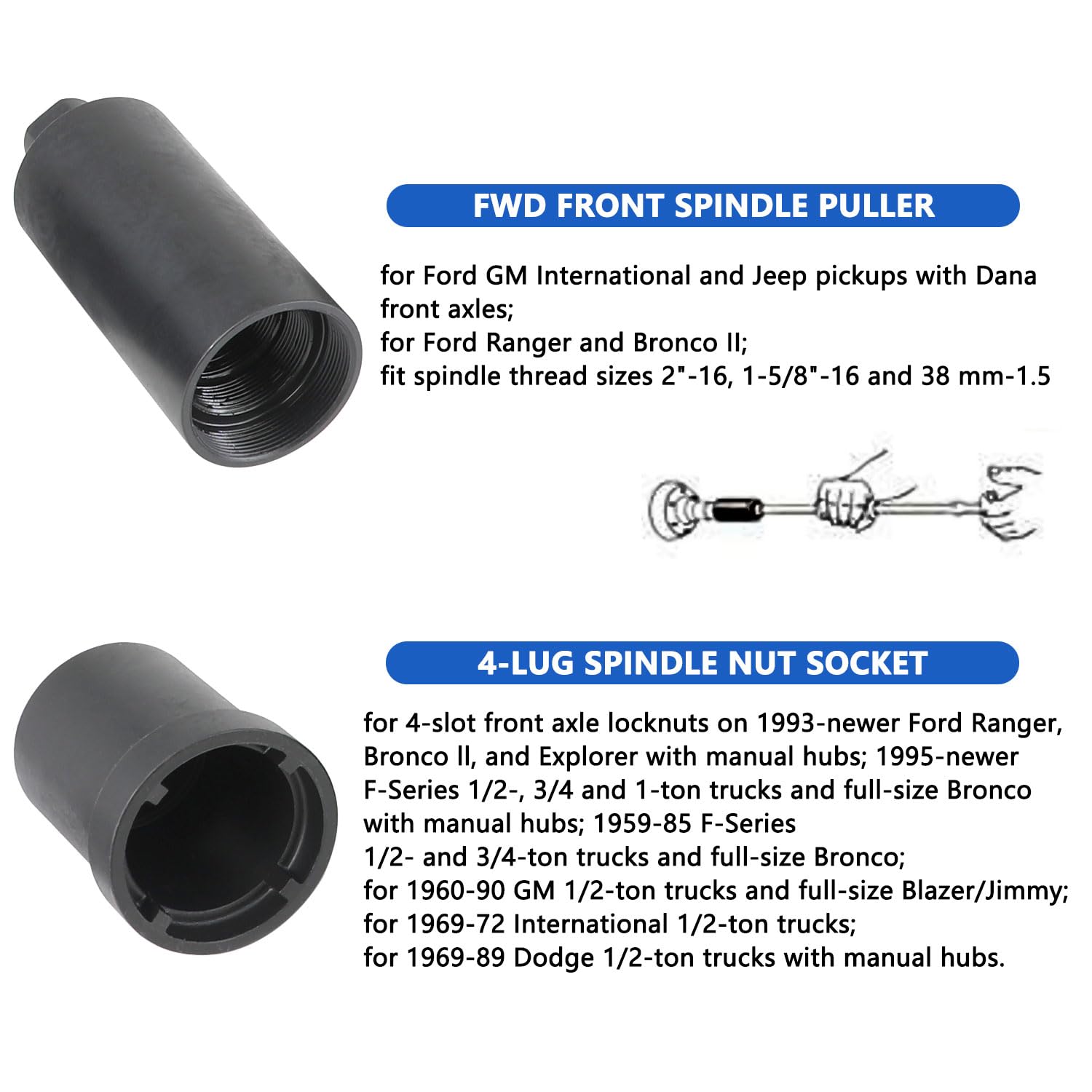 DPTOOL socket and puller detail highlighting heavy-duty forged construction