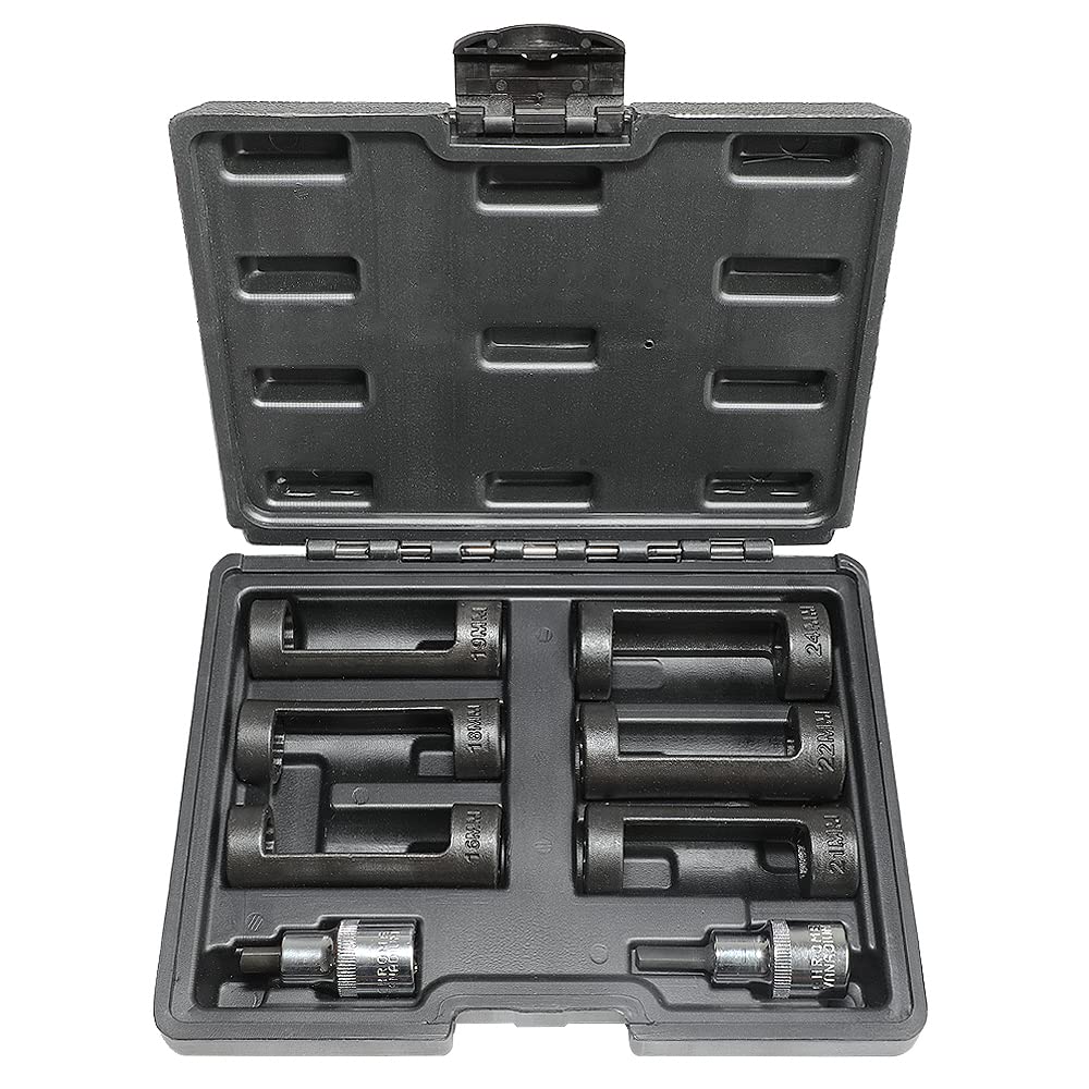 DPTOOL front view of the strut nut socket kit showing all components and organization