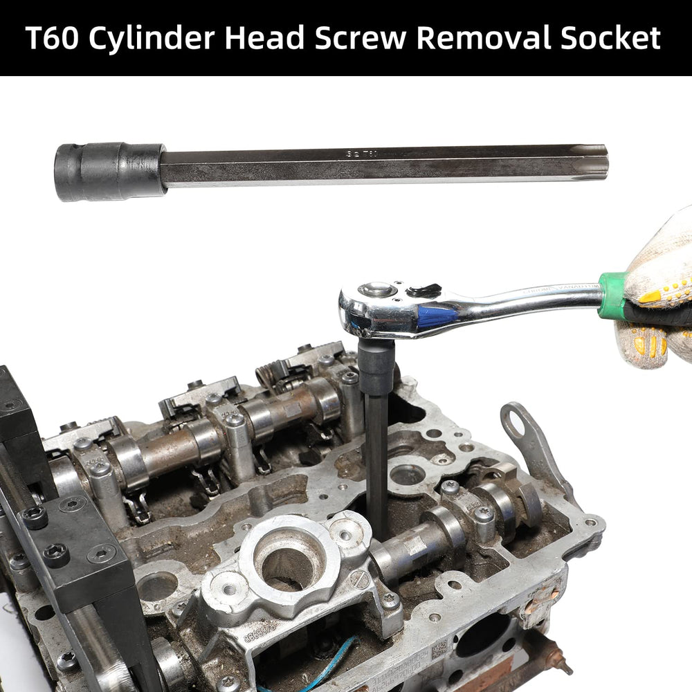 DPTOOL T60 socket and fastener enabling safe cylinder-head screw removal
