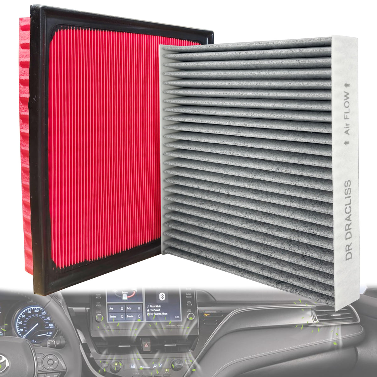 DR DRACLISS front-packaging showing both engine and cabin filters, simplifies maintenance