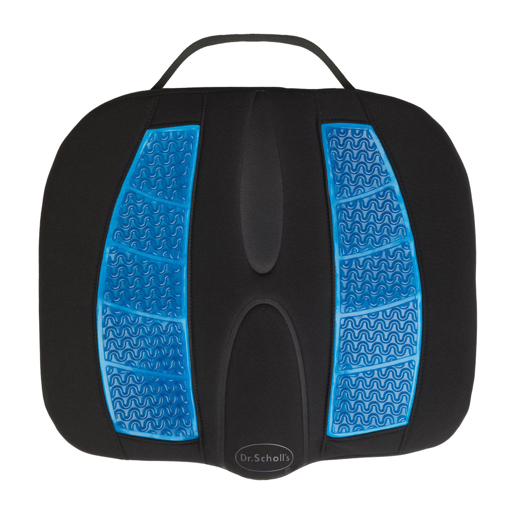 Dr. Scholl's front view of posterior cushion showing ergonomic contour and comfort