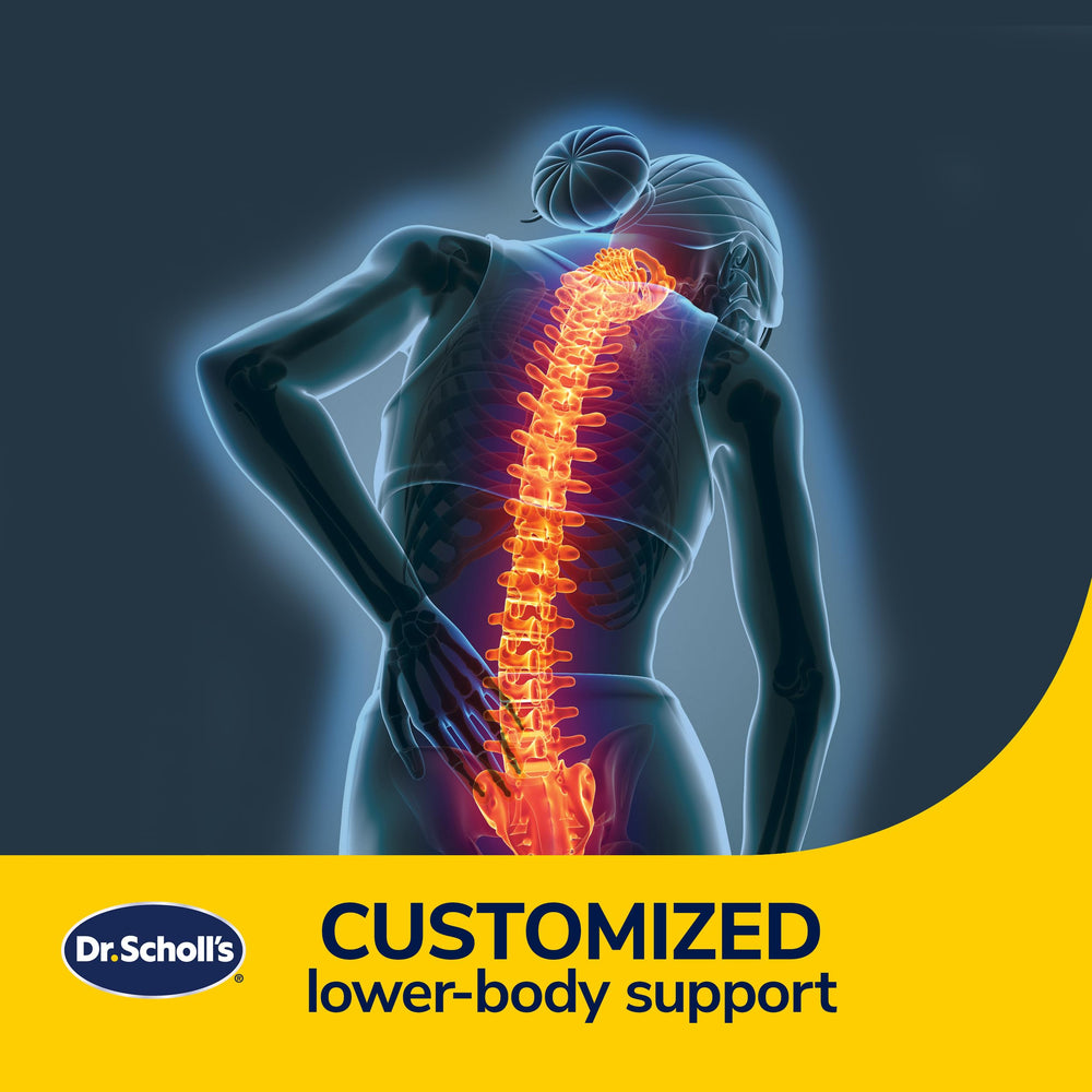 Dr. Scholl's cushion on an office chair providing longer workday relief