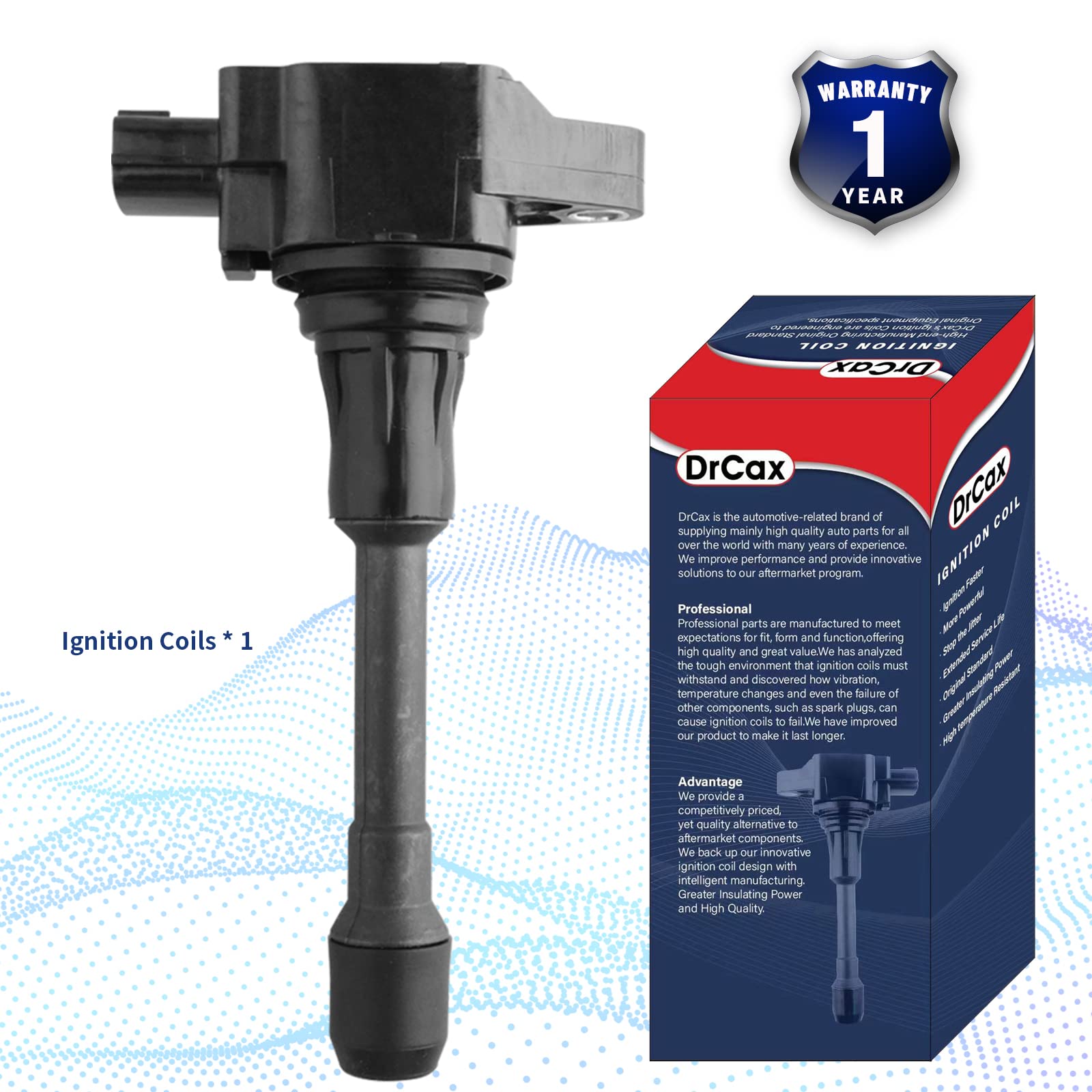 DrCax ignition coil boxed with tools representing fast DIY replacement