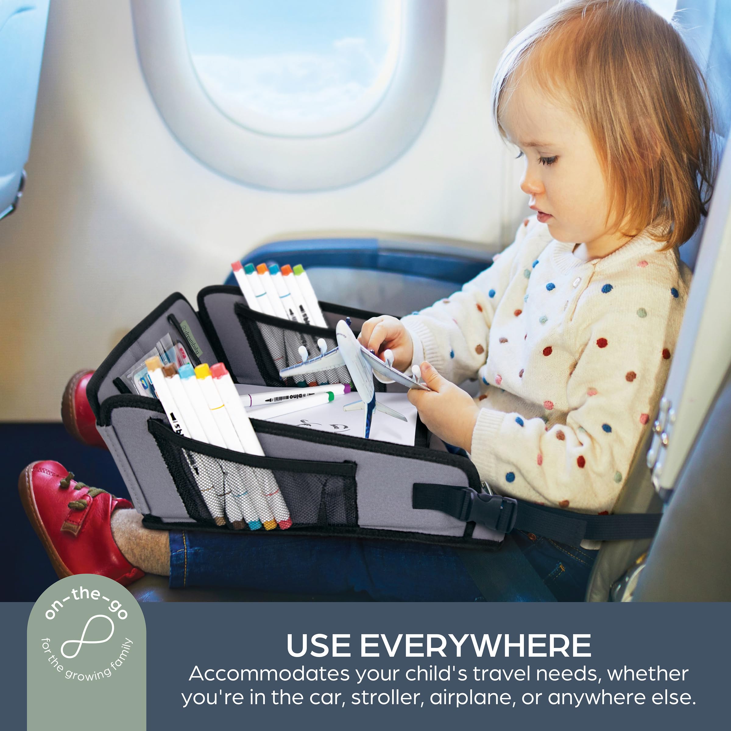 Dreambaby tablet in integrated slot for hands-free viewing and stable placement