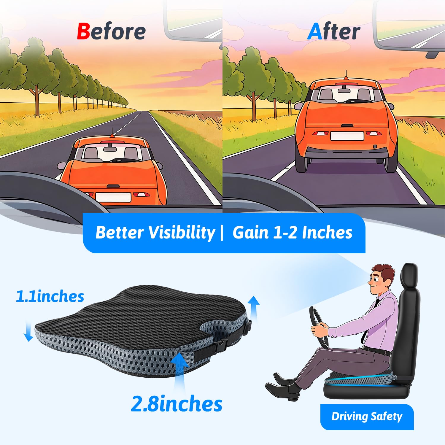 Dreamer Car top detail showing contour and firm memory-foam support