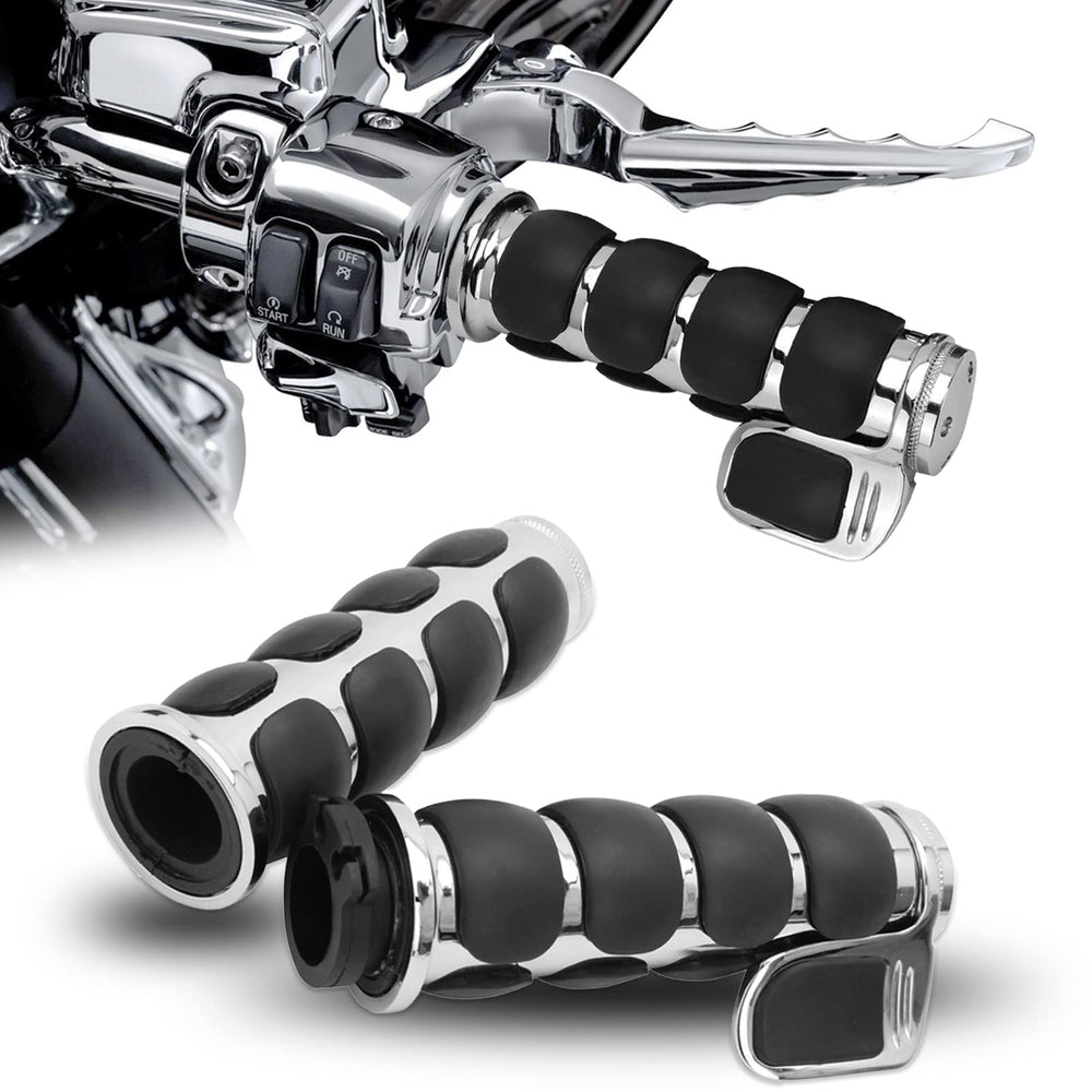 DREAMIZER chrome grips front view showing finished look and easy upgrade