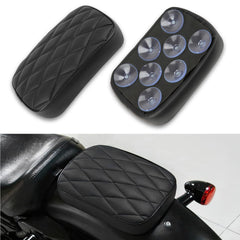 DREAMIZER front profile of Black Diamond pillion pad showing compact rectangular cushion for added passenger comfort