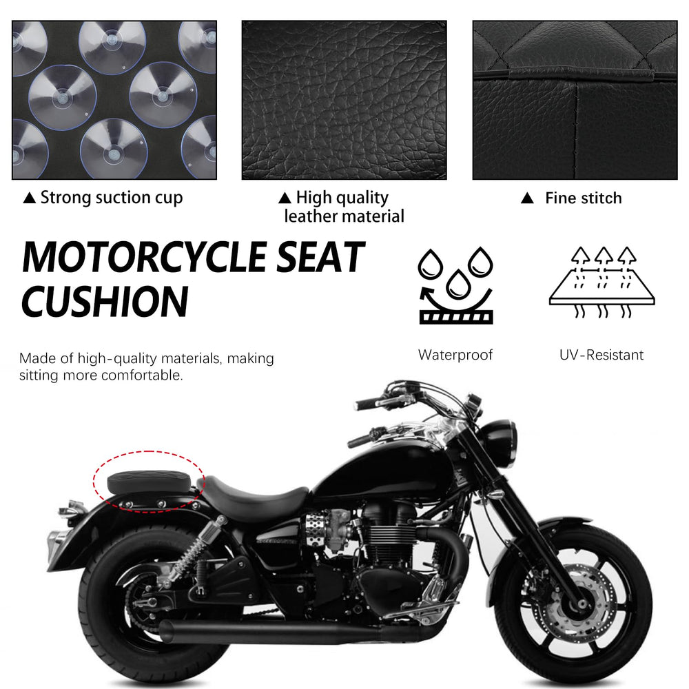 DREAMIZER installed on a Harley cruiser fender illustrating non‑permanent secure fit for passenger
