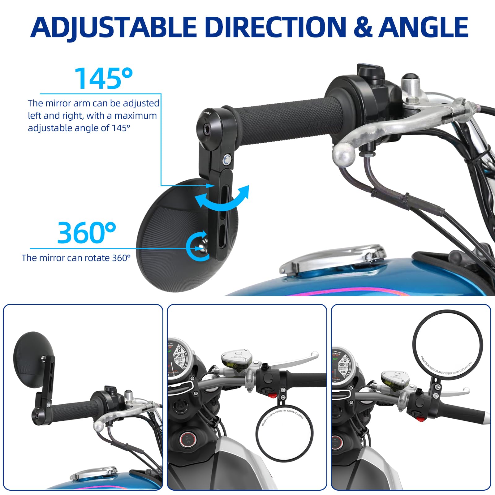 DREAMIZER side profile at bar end demonstrating extended sightline benefit
