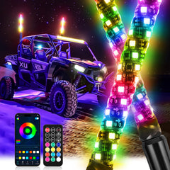 DREAMOTOR front packaging showing two 1ft RGB whip lights and benefits