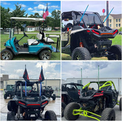 DREAMOTOR whip lights installed on UTV side view improving visibility