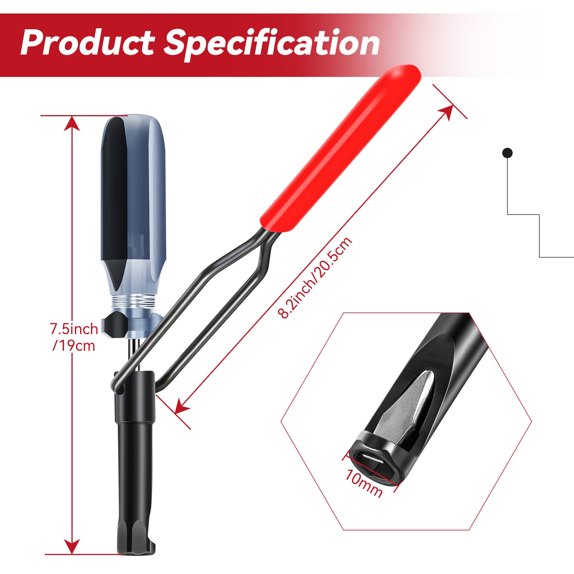 Dreyoo close-up of 1/4 inch screwdriver blade profile ensuring precise stud engagement