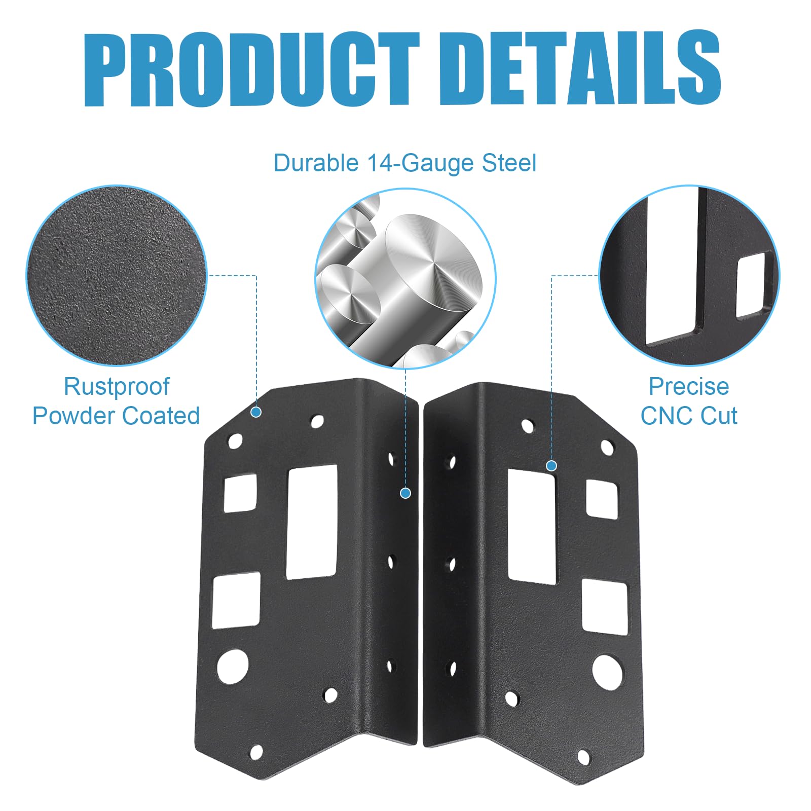 Drieaco close-up of 14-gauge steel edge and laser cut precision for durability